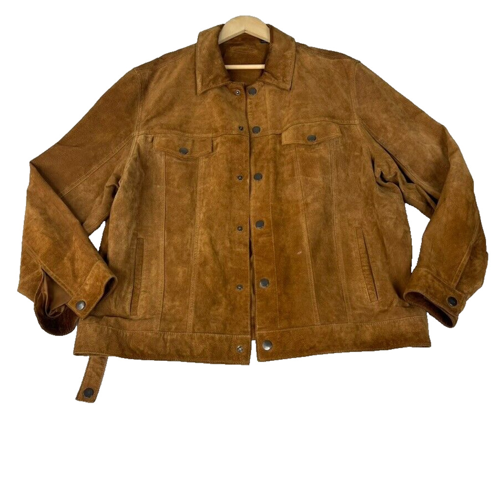Roundtree & Yorke Tan Suede Shirt Jacket